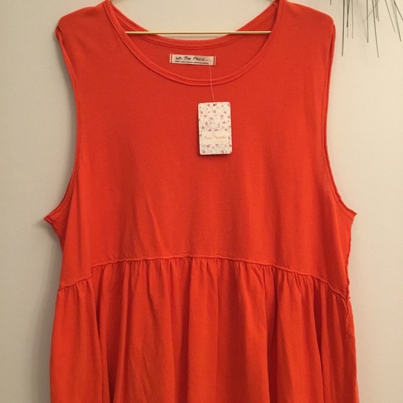 ❤️Free People Summer Orange Top - Picture 5 of 10